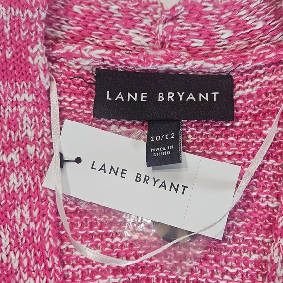 Lane Bryant Sweater Womens 10/12 Pink Tight Knit‎ Stylish Cozy Casual Cardigan - Picture 3 of 9